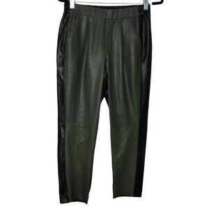 3/$30 David Lerner High Rise Brady Pull On Trouser Black/Olive Faux Leather S